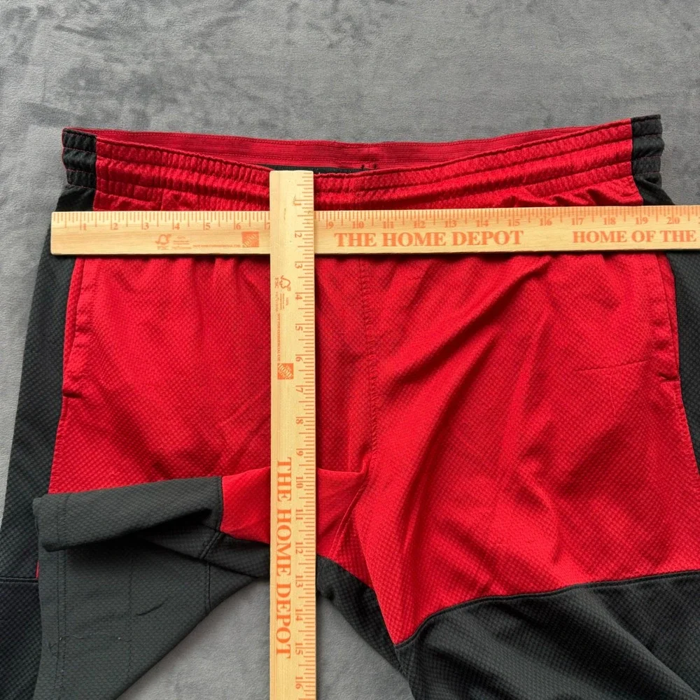 Jordan Mens Dri-FIT Basketball Shorts Red Black Colorblock Jumpman XXL